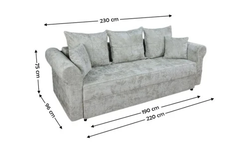 Canapea Extensibilă Elsa Bonell Mini, Gri deschis