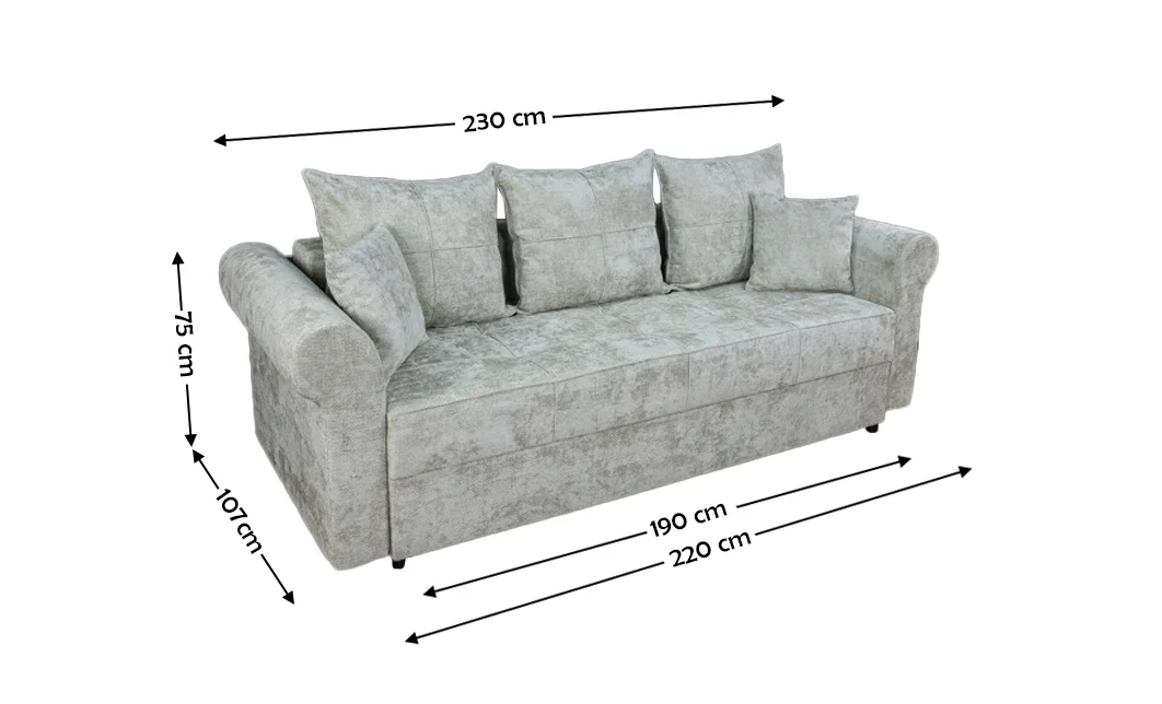 Canapea Extensibilă Elsa Memory Max, Gri deschis 2