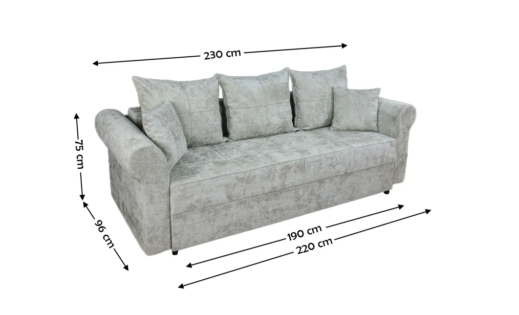 Canapea Extensibilă Elsa Memory Mini, Gri deschis 2