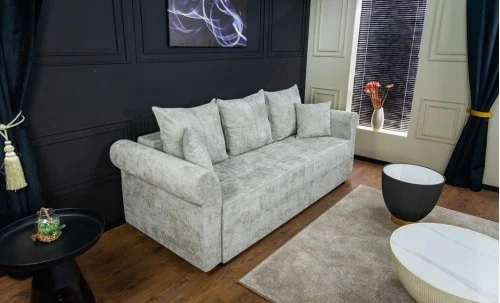Canapea Extensibilă Elsa Memory Mini, Gri deschis