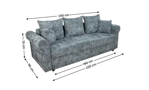 Canapea Extensibilă Elsa Memory Mini, Gri albastrui