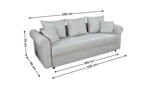 Canapea Extensibilă Elsa Bonell Mini, Gri