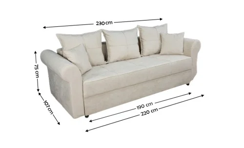 Canapea Extensibilă Elsa Memory Max, Bej