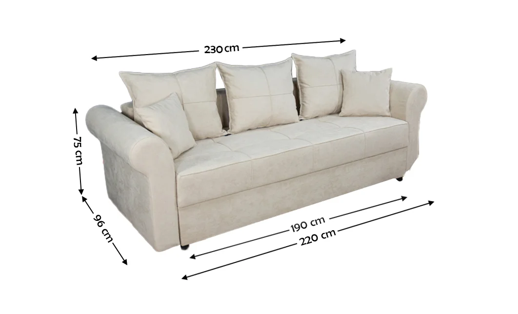 Canapea Extensibilă Elsa Bonell Mini, Bej 2