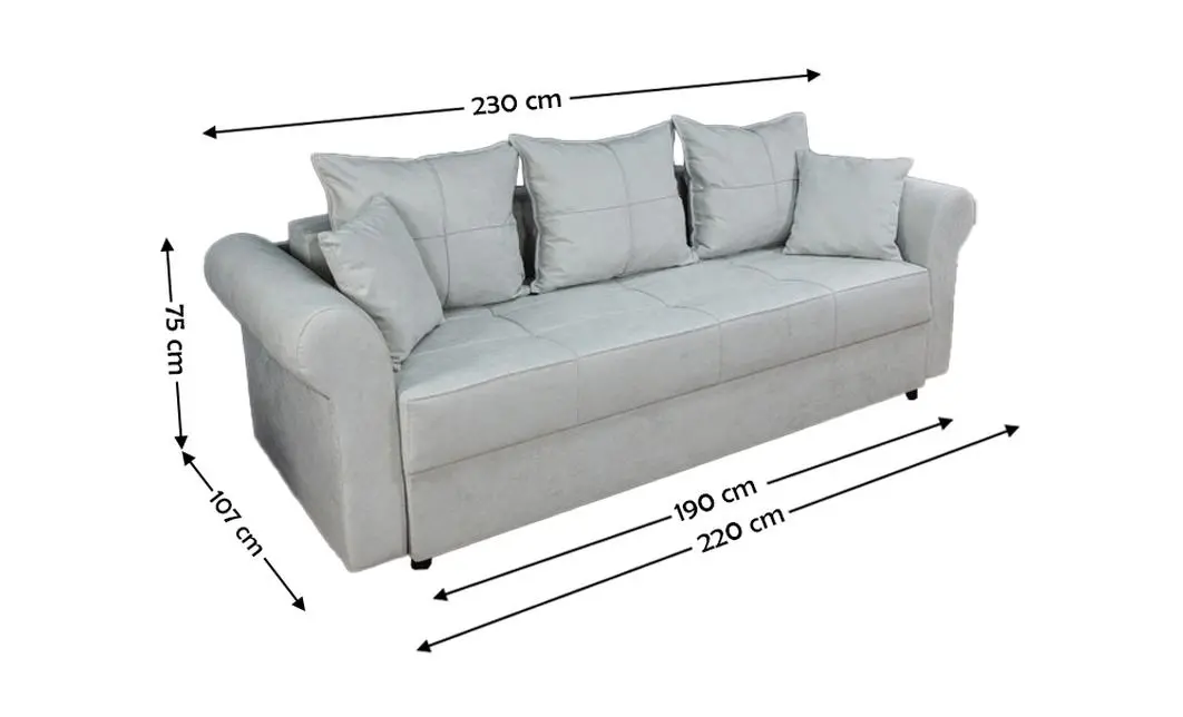 Canapea Extensibilă Elsa Memory Max, Gri deschis 2