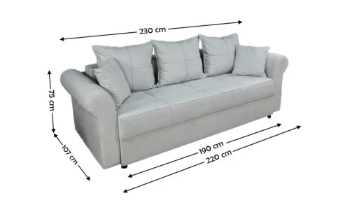 Canapea Extensibilă Elsa Memory Max, Gri deschis