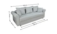 Canapea Extensibilă Elsa Bonell Mini, Gri deschis 2