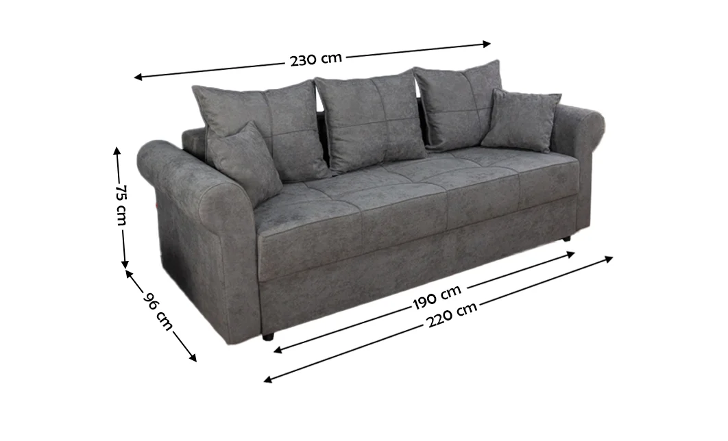 Canapea Extensibilă Elsa Bonell Mini, Gri inchis 2