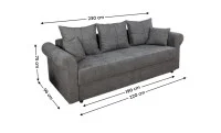 Canapea Extensibilă Elsa Memory Mini, Gri inchis 2