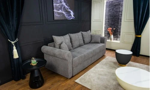 Canapea Extensibilă Elsa Bonell Mini, Gri inchis