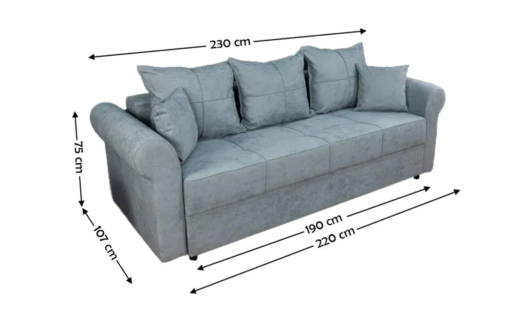 Canapea Extensibilă Elsa Memory Max, Gri albastrui 2