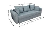 Canapea Extensibilă Elsa Bonell Max, Gri albastrui 2