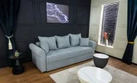 Canapea Extensibilă Elsa Memory Mini, Gri albastrui