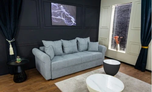 Canapea Extensibilă Elsa Memory Mini, Gri albastrui