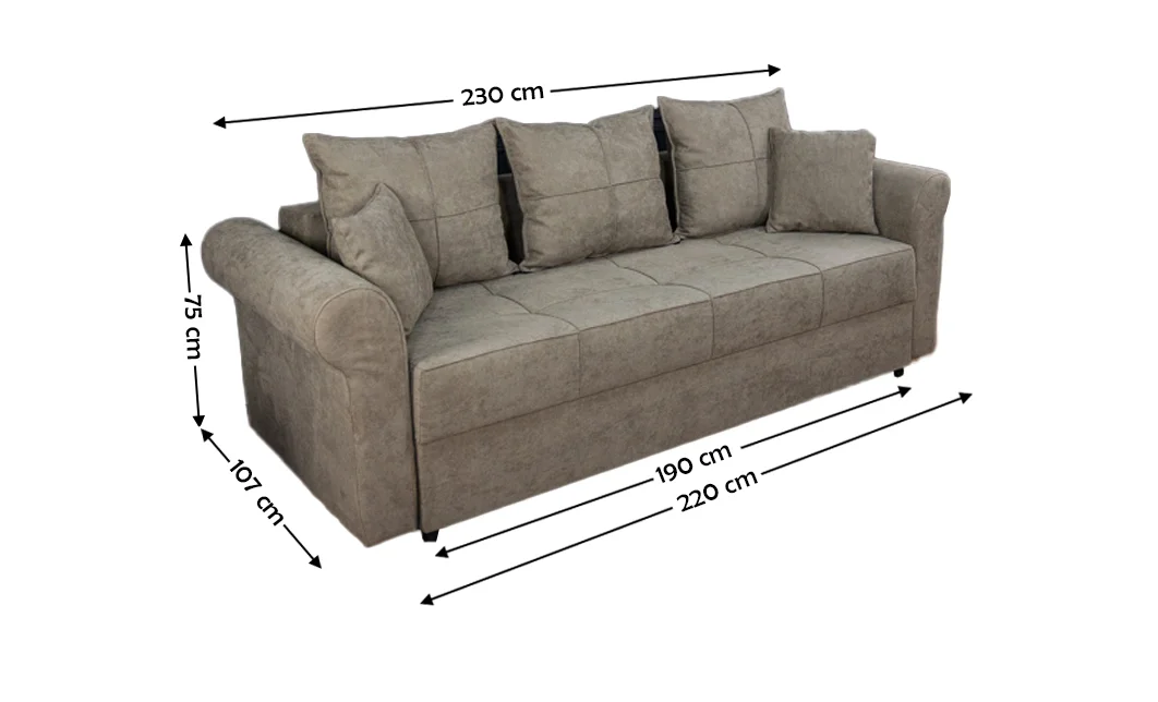 Canapea Extensibilă Elsa Memory Mini, Maro deschis 2