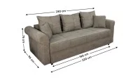 Canapea Extensibilă Elsa Bonell Mini, Maro deschis 2