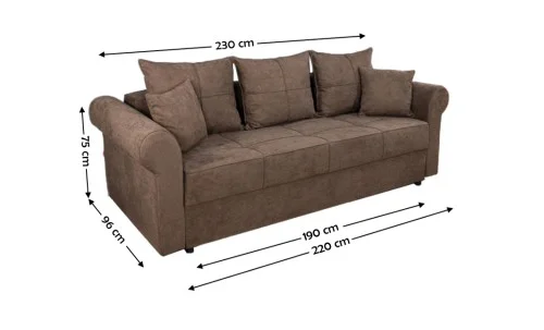 Canapea Extensibilă Elsa Bonell Mini, Maro
