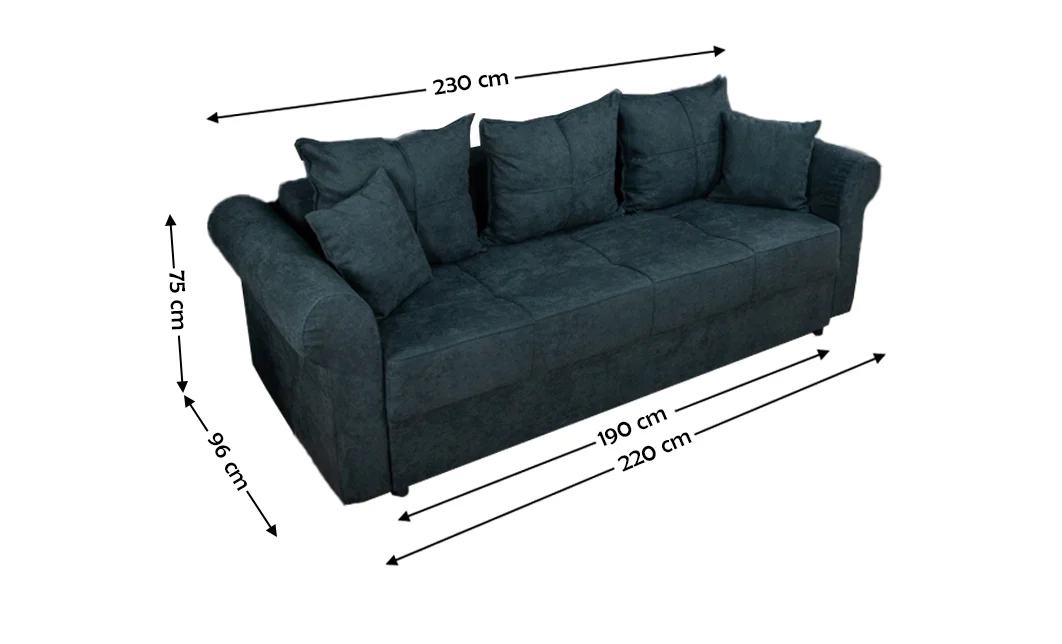 Canapea Extensibilă Elsa Bonell Mini, Gri inchis 2