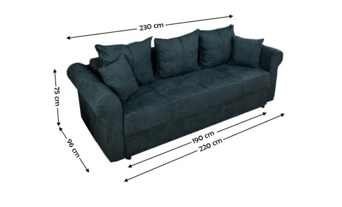 Canapea Extensibilă Elsa Bonell Mini, Gri inchis