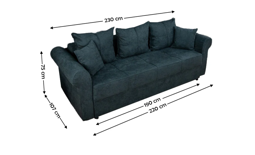 Canapea Extensibilă Elsa Bonell Max, Gri Inchis 2