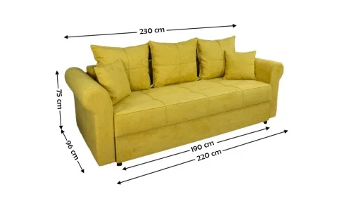 Canapea Extensibilă Elsa Bonell Mini, Mustar