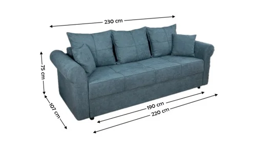 Canapea Extensibilă Elsa Memory Max, Gri antracit