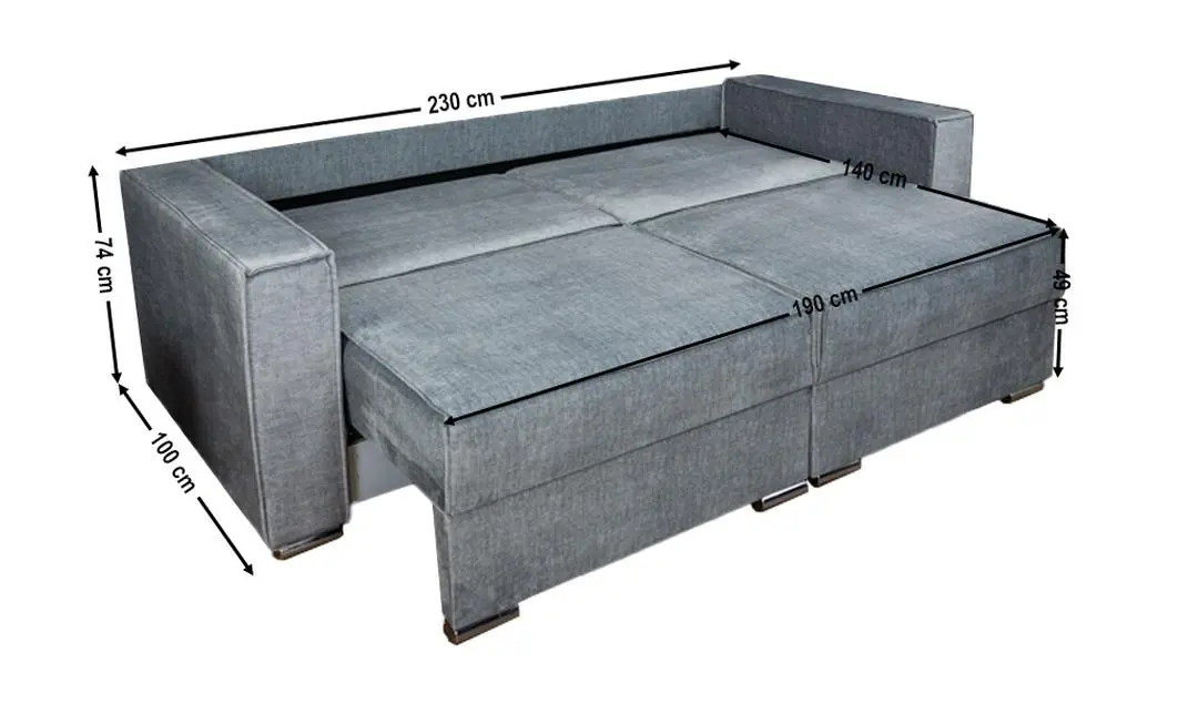 Canapea Extensibilă Inna Memory, Gri 6