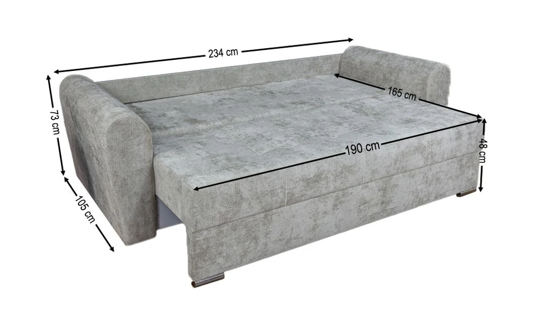 Canapea Extensibilă Lacrima Bonell Max, Gri deschis 5