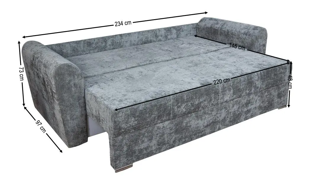 Canapea Extensibilă Lacrima Bonell Mini, Gri închis 6