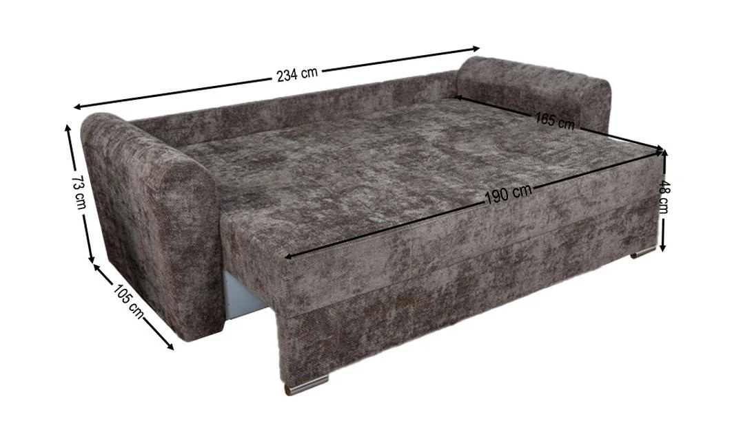 Canapea Extensibilă Lacrima Bonell Max, Maro 5