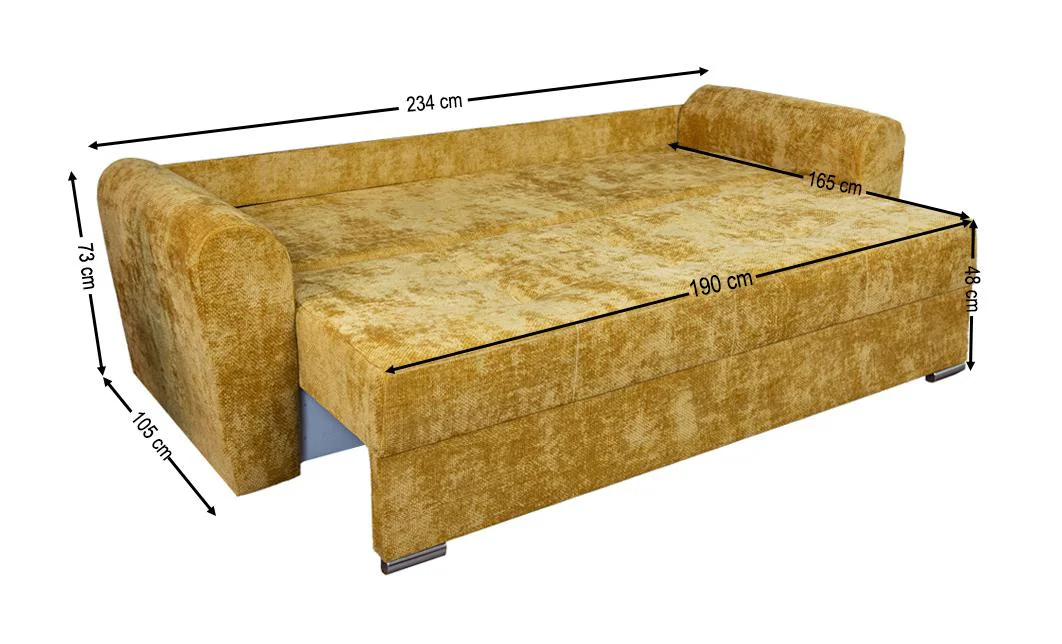 Canapea Extensibilă Lacrima Memory Max, Muștar 5