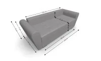Canapea Extensibila Lacrima Mini, Gri 5