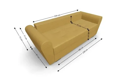 Canapea Extensibila Lacrima Mini, Mustar