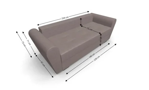 Canapea Extensibila Lacrima Mini, Maro deshis