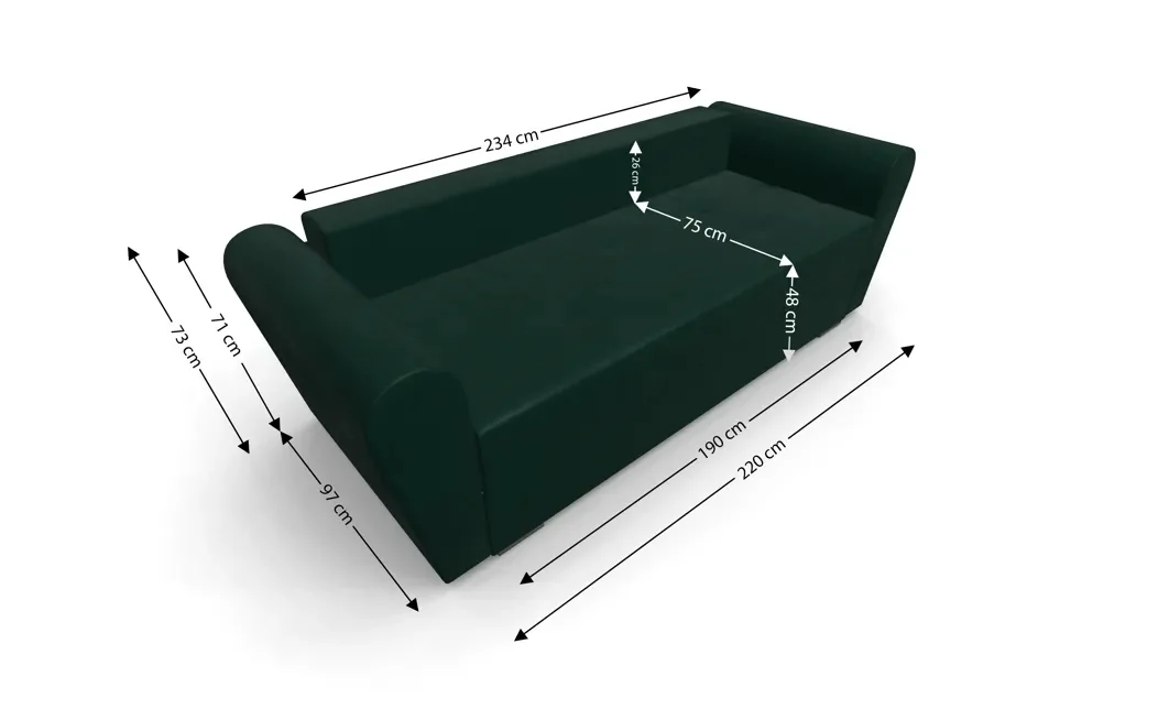 Canapea Extensibila Lacrima Mini, Verde 5