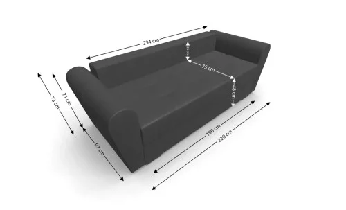 Canapea Extensibila Lacrima Mini, Gri inchis