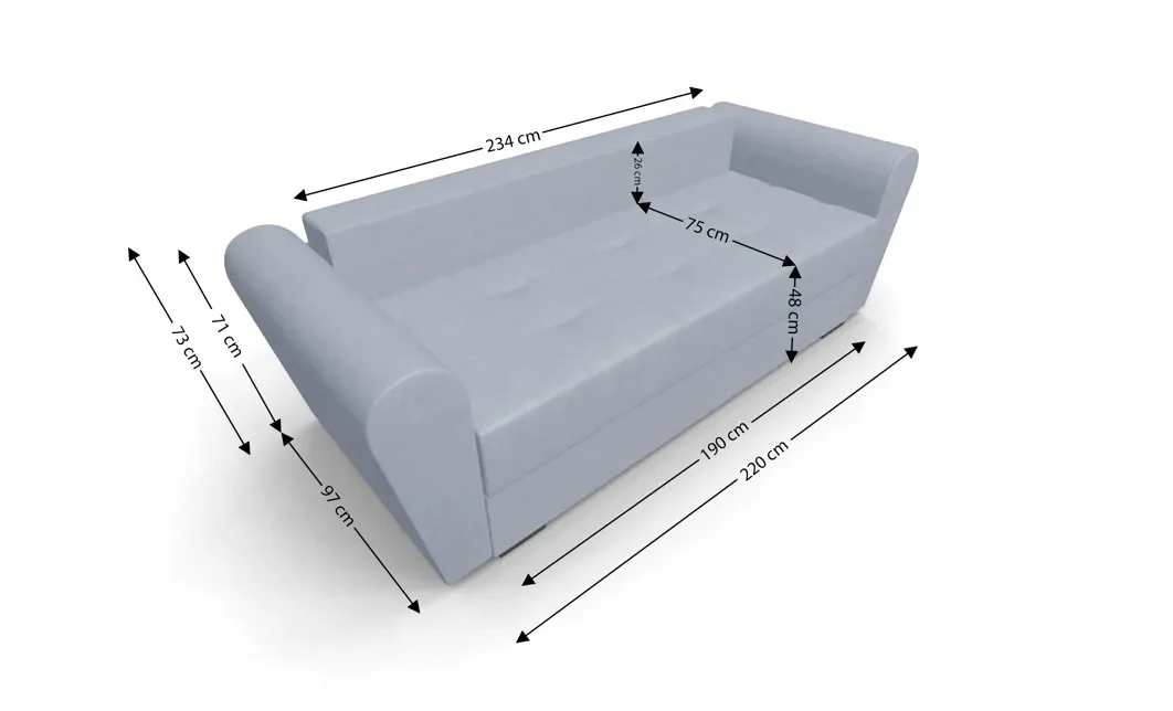 Canapea Extensibila Lacrima Mini, Argintiu 5
