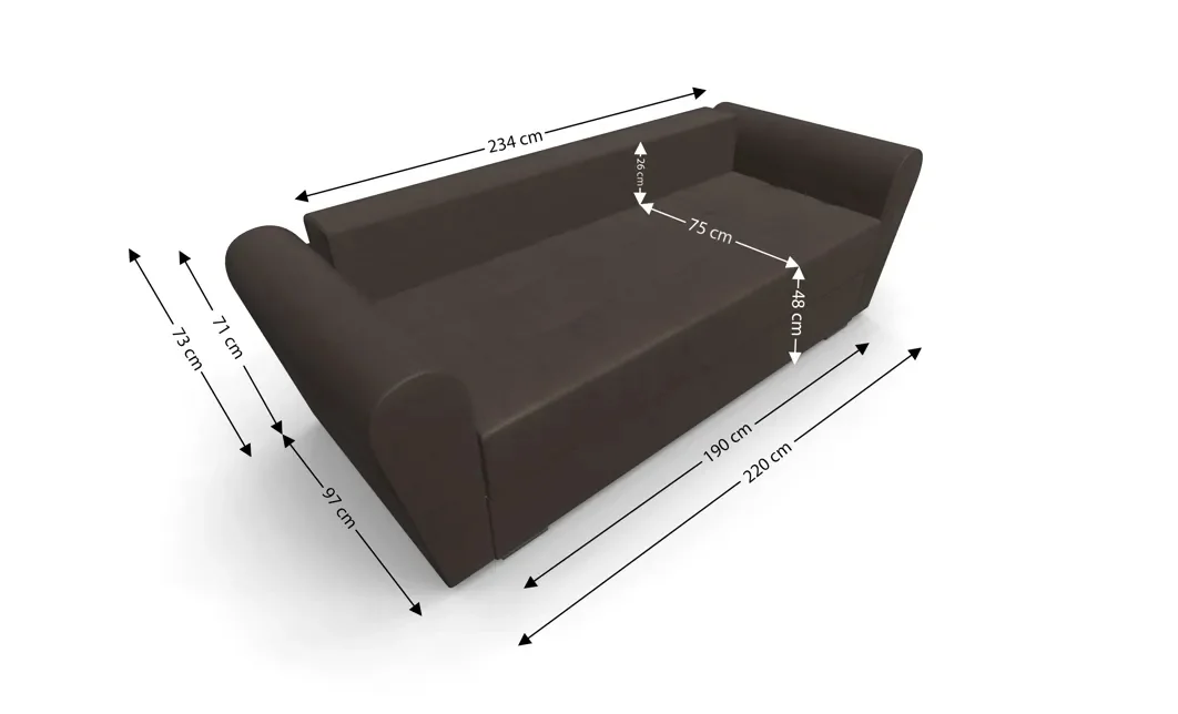 Canapea Extensibila Lacrima Mini, Maro 5