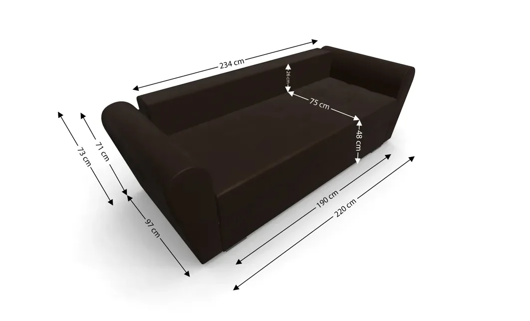 Canapea Extensibila Lacrima Mini, Maro castaniu 5