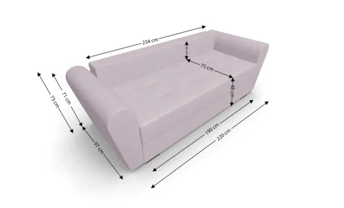 Canapea Extensibila Lacrima Mini, Violet