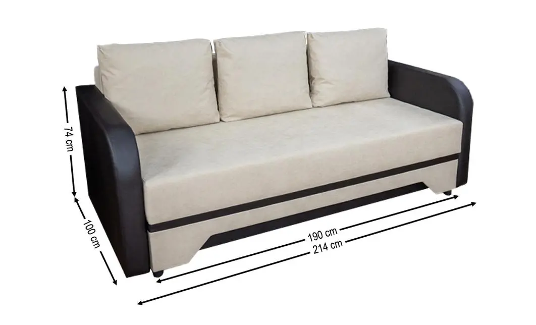 Canapea Extensibilă Corina Memory Mini, Bej deschis 2