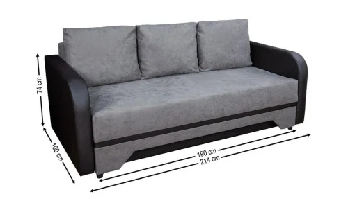 Canapea Extensibilă Corina Memory Mini, Gri inchis