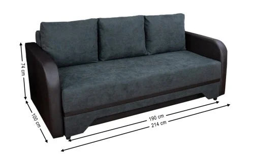 Canapea Extensibilă Corina Memory Mini, Gri închis