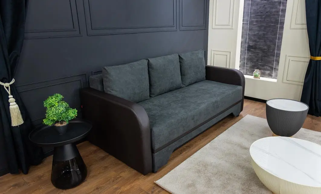 Canapea Extensibilă Corina Memory Mini, Gri închis
