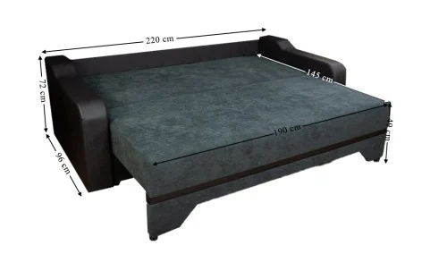 Canapea Extensibilă Royal Bonell Mini, Gri antracit