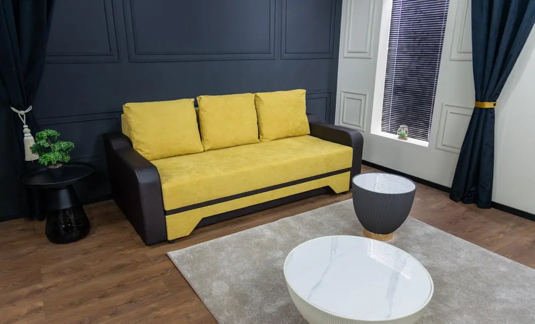 Canapea Extensibilă Royal Bonell Mini, Muștar 3