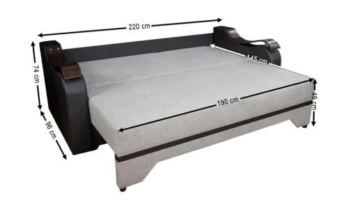 Canapea Extensibilă Sally Memory Mini, Bej închis