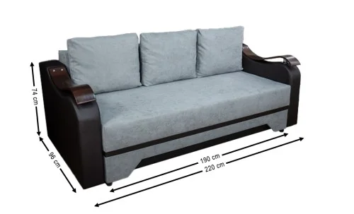 Canapea Extensibilă Sally Memory Mini, Gri albastrui