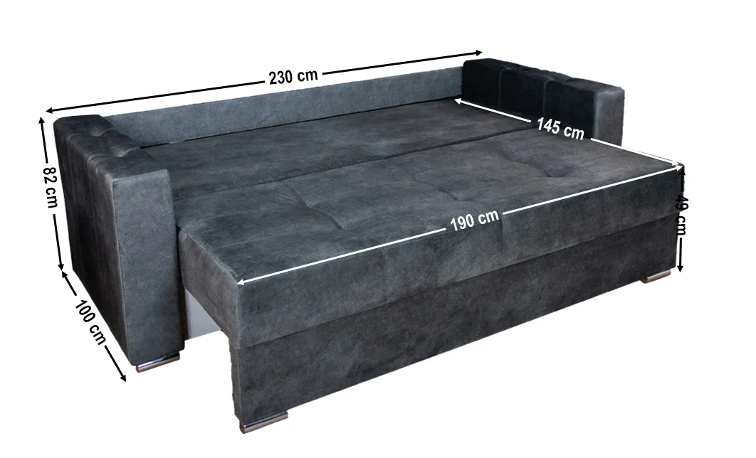 Canapea Extensibilă Vegas Bonell Mini, Gri inchis 5