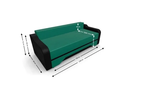 Canapea Extensibila Royal Mini, Verde